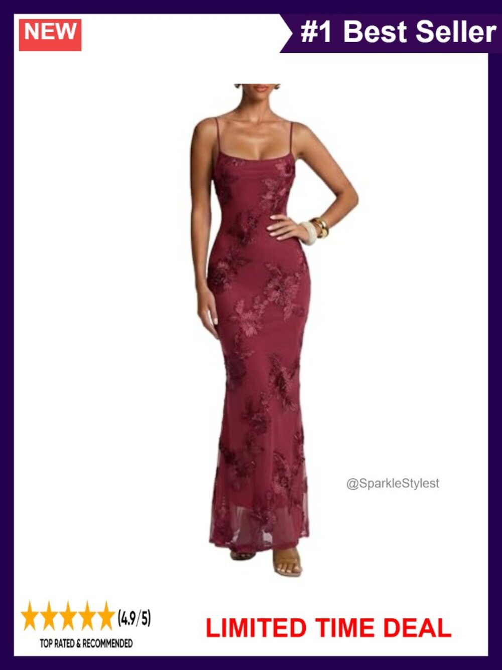 Women's Bodycon Maxi Dress 3D Satin Floral Mesh Square Neck Formal